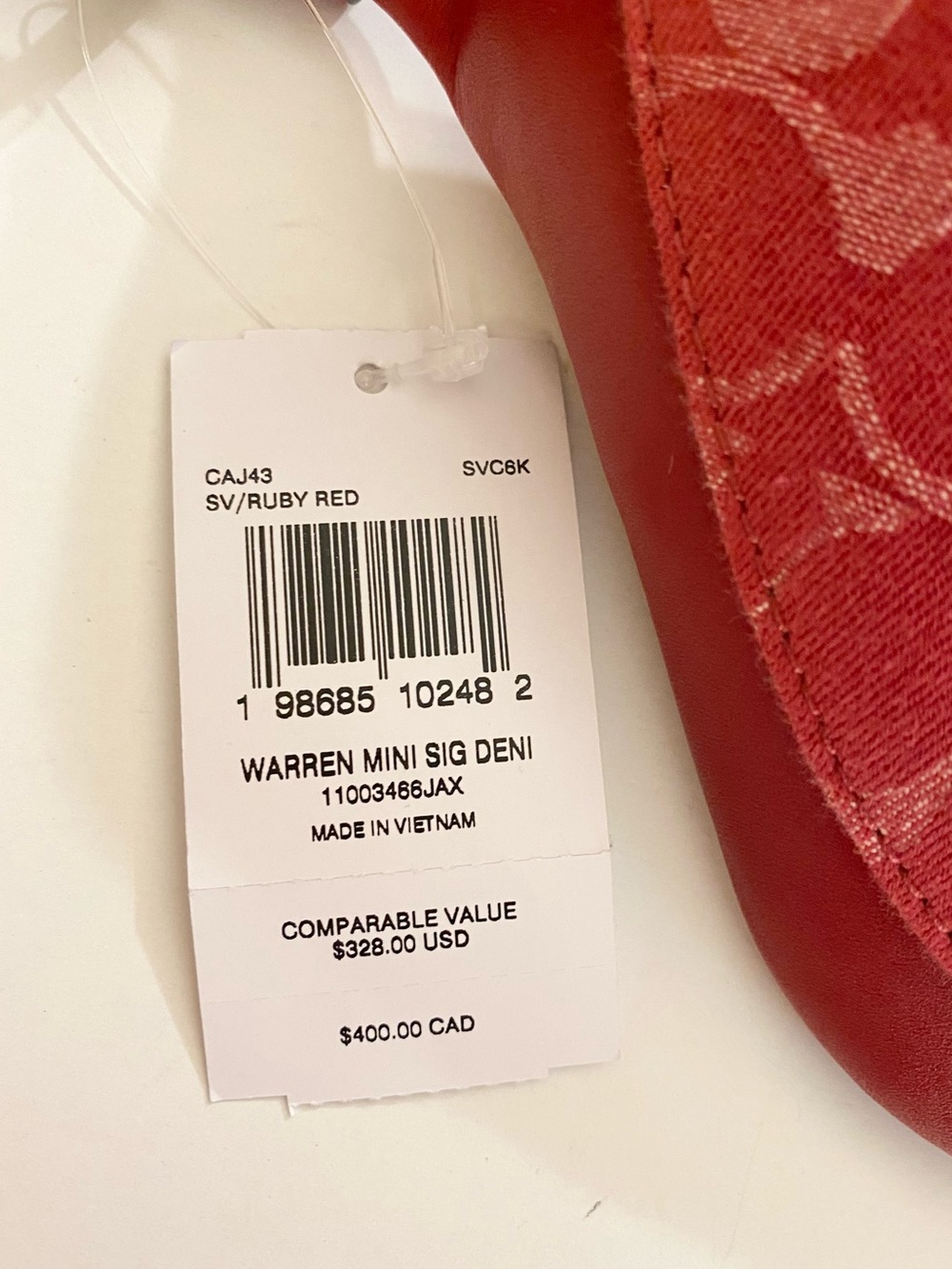 Coach Warren Mini Belt Bag in red signature denim. NWT R$328 Unisex - Picture 3 of 5